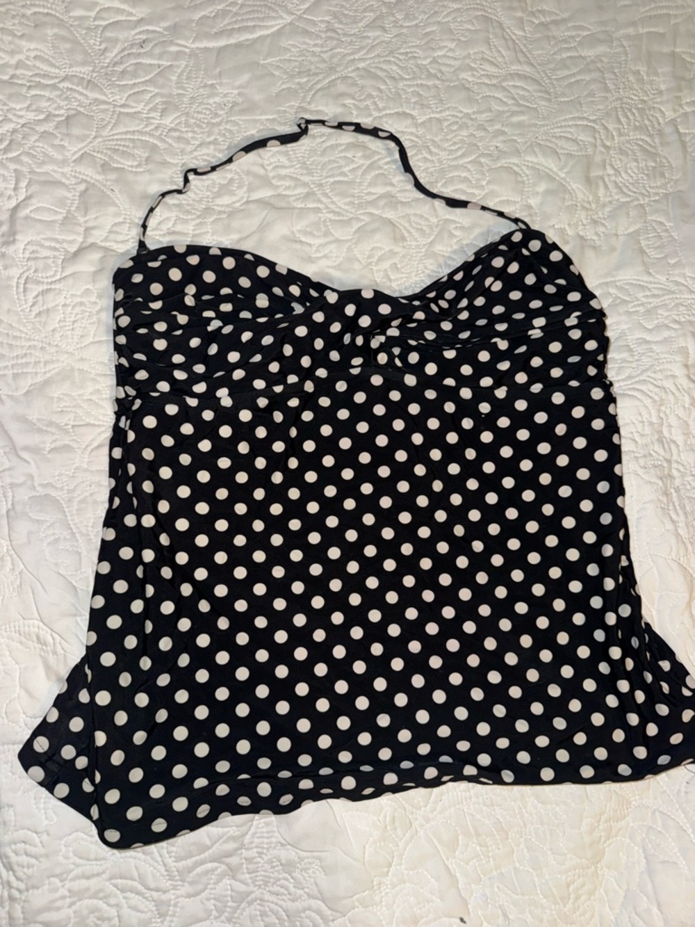Black and White Polka Dot tankini top